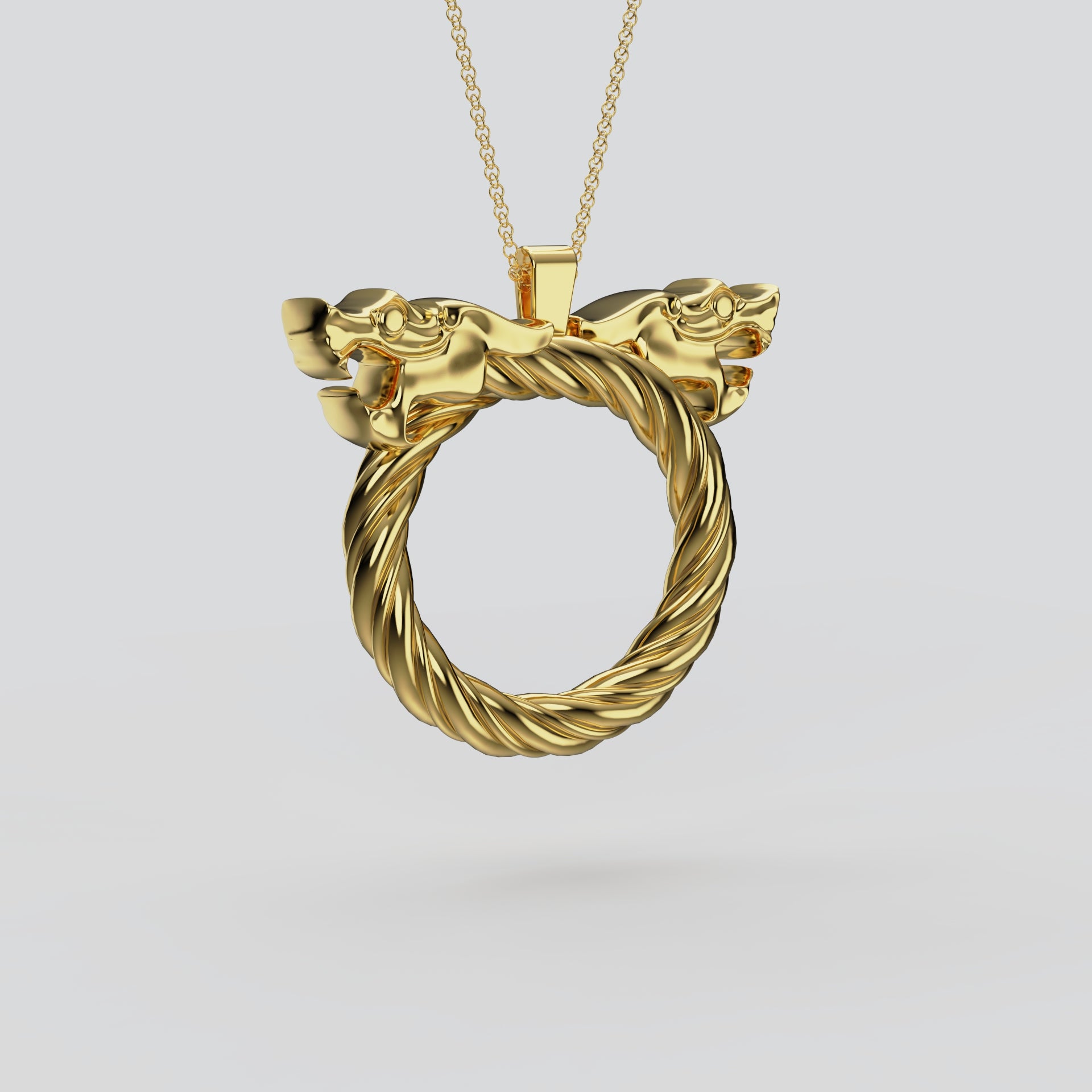 Sculpted Dragon pendant Two Motif, large model
